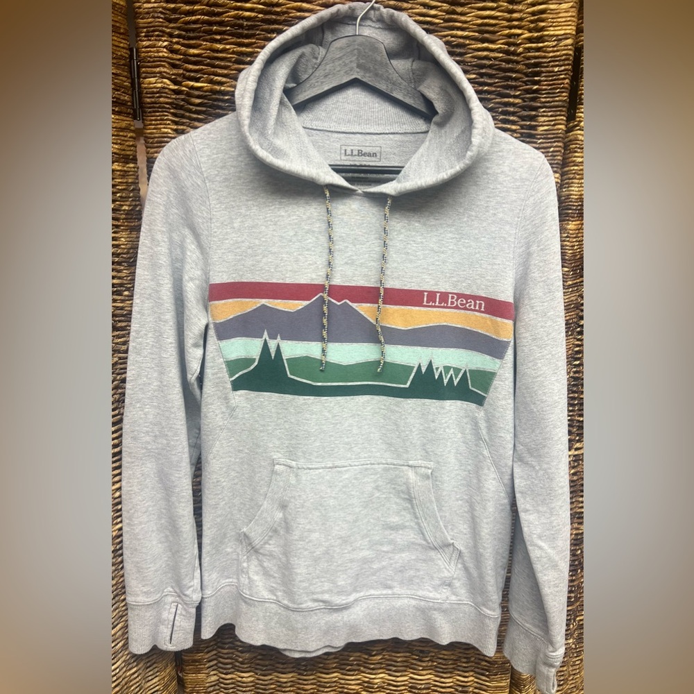 L.L. Bean- Womens, XS Regular, Color drawstrings, thumb holes, Grey, Pre-Owned‎